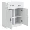 White Sideboard with Drawers 66 X 34.5 X 87 Cm Engineered Wood