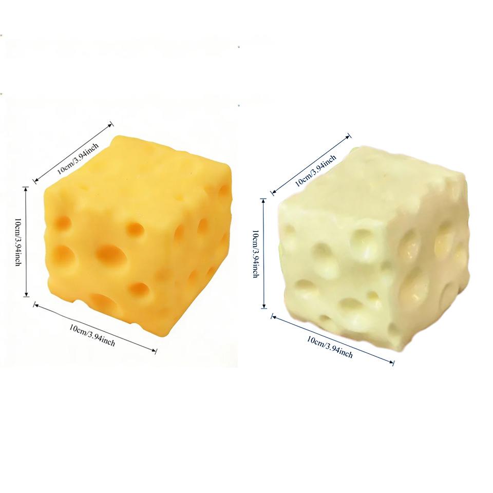 Quishy Cheese Toy, Simulation Cheese, Funny Prank Stress Relief Ball, Decompression Toy, Kids Toy With Soothing Squeezing Sound
