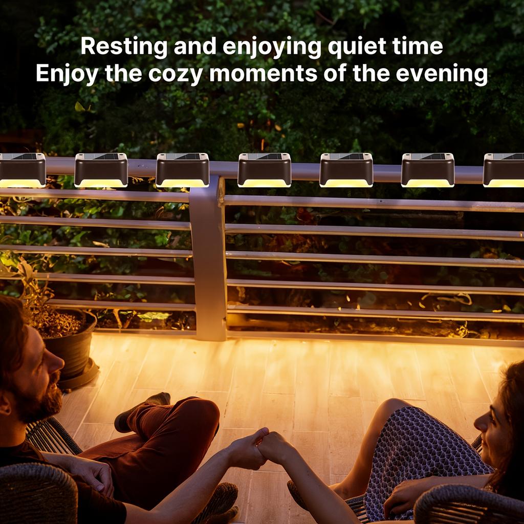 Solar Step Light, Outdoor Step Light, LED Solar Light For Outdoor Stairs, Steps, Fences, Terraces, Yards, Railings, Garden Backyards And Paths