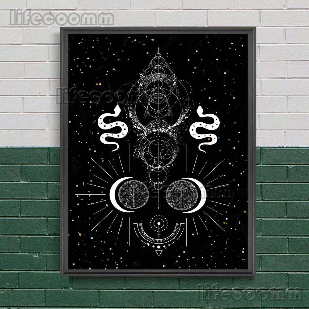 

Лес Полная Луна Волшебная Настенная Картина на Холсте Кошка Уиджа Таинственный Викка Элемент Художественный Плакат И Принт Украшения Дома Без Рамки 21*30cm