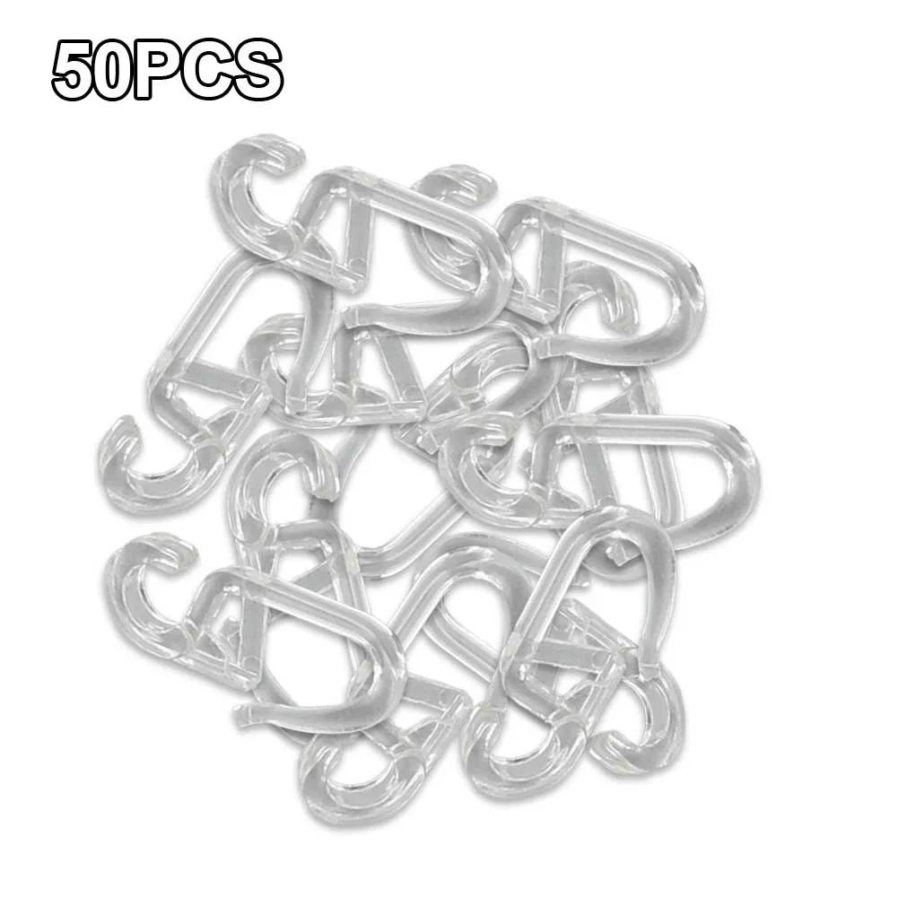 50pcs Curtain Folding Hook Plastic 34mm Curtain Accessories Curtain Hooks Plastic Hooks For Home Curtains Sliding Rail Hook