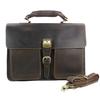 Top Quality Full Grain Genuine Leather Men's Briefcase Large 15.6"inch Laptop Case Male Business Bag Tote Office Document Bag