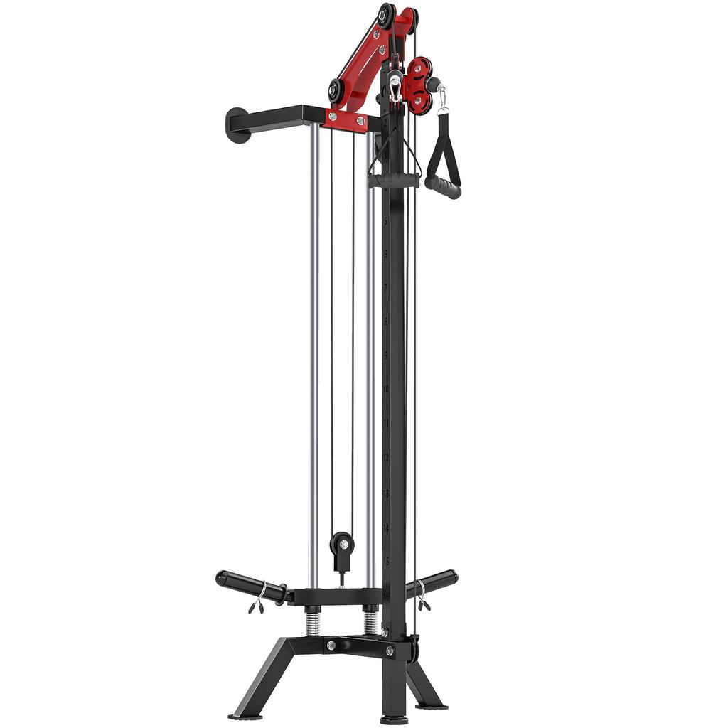 Cable Machine, Pulley-Based, Wall Mount, 85 x 68 x 210 cm, Black