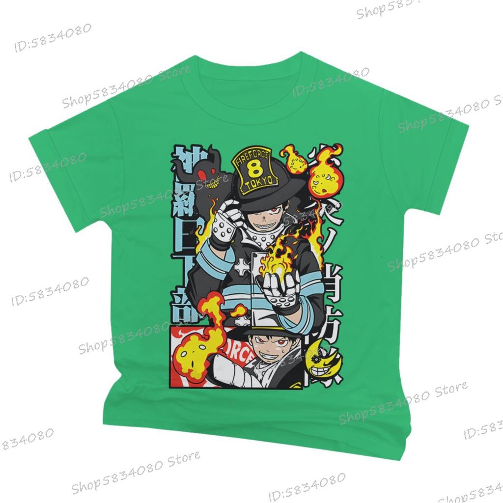 Fire Force Print Unisex Fashion Casual Tshirt Unisex Street Graphic Anime Tee Fire Force Classic Vintage T Shirts Anime Apparel