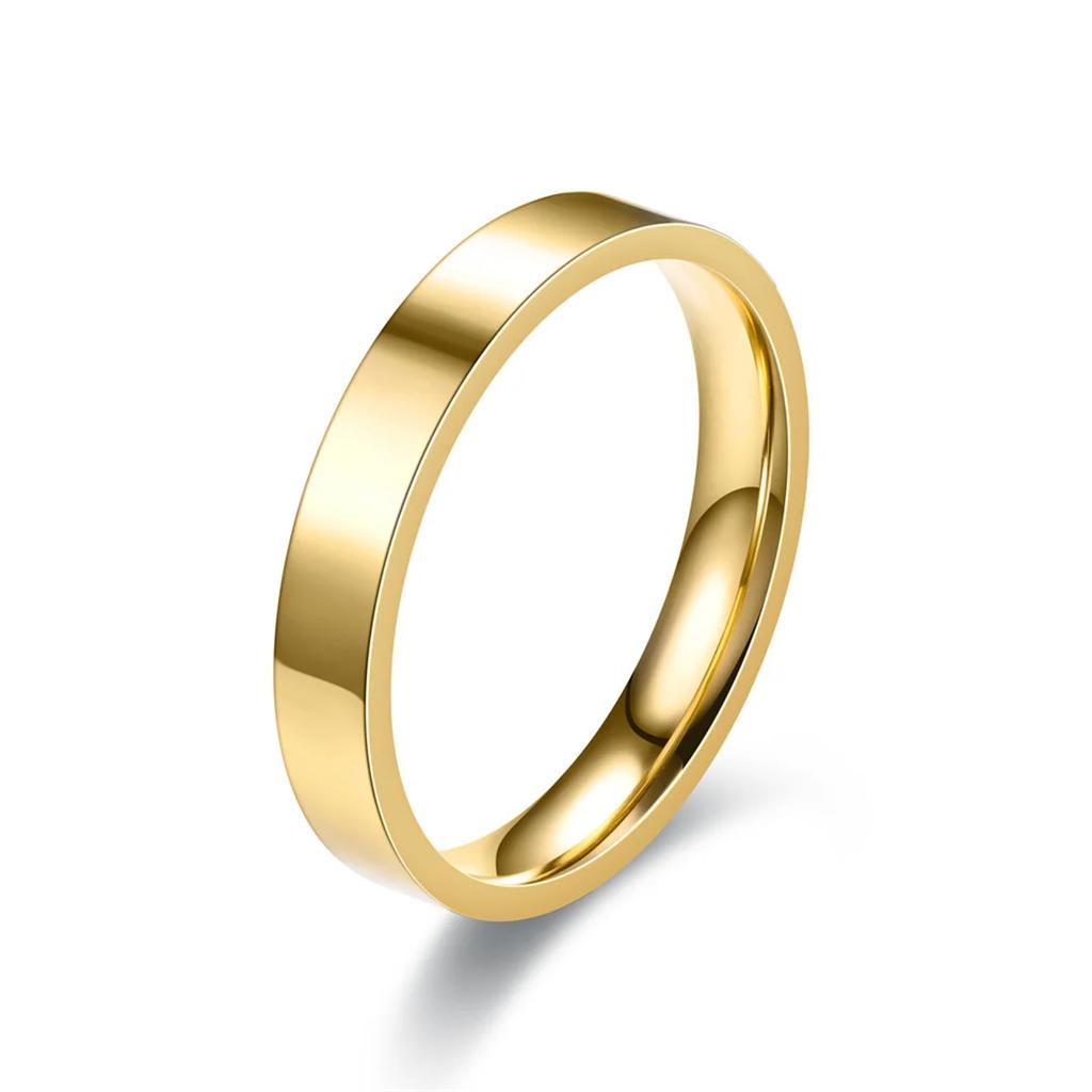 4mm Simplicity Flat Stainless Steel Rings Versatile Temperament Glossy Titanium Steel Finger Rings Youth Boy Girl Daily Jewelry