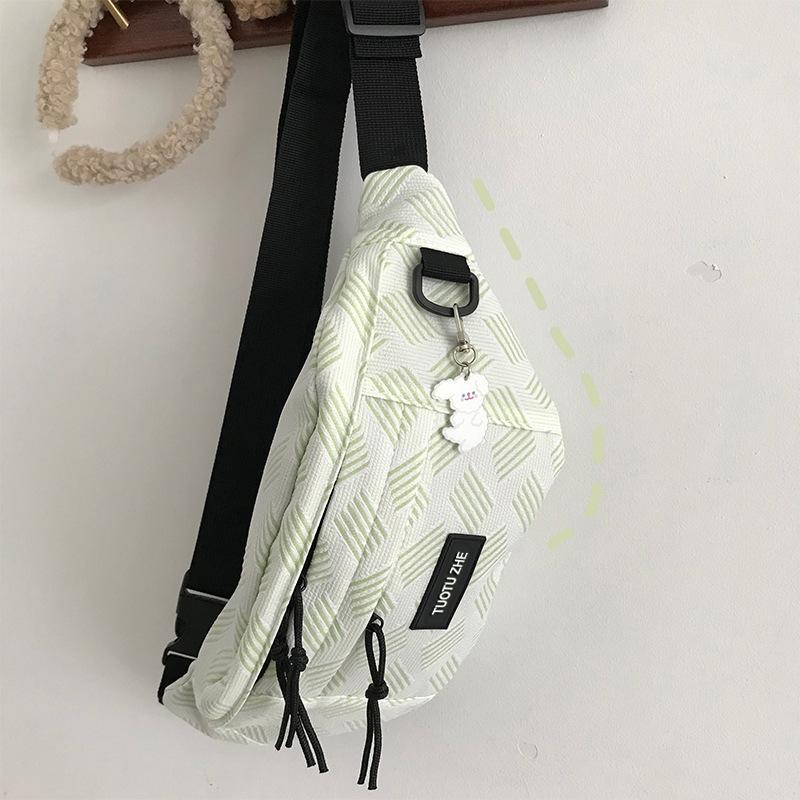 Korean ins style leisure sports versatile messenger bag cycling breast bag male students Japanese neutral style fanny pack female tide