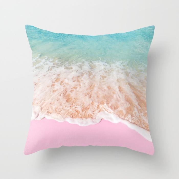 Pillow Print Cartoon Flamingo Grass Mud Horse Cushion Peach Leather Velvet Polyester Pillow Cover