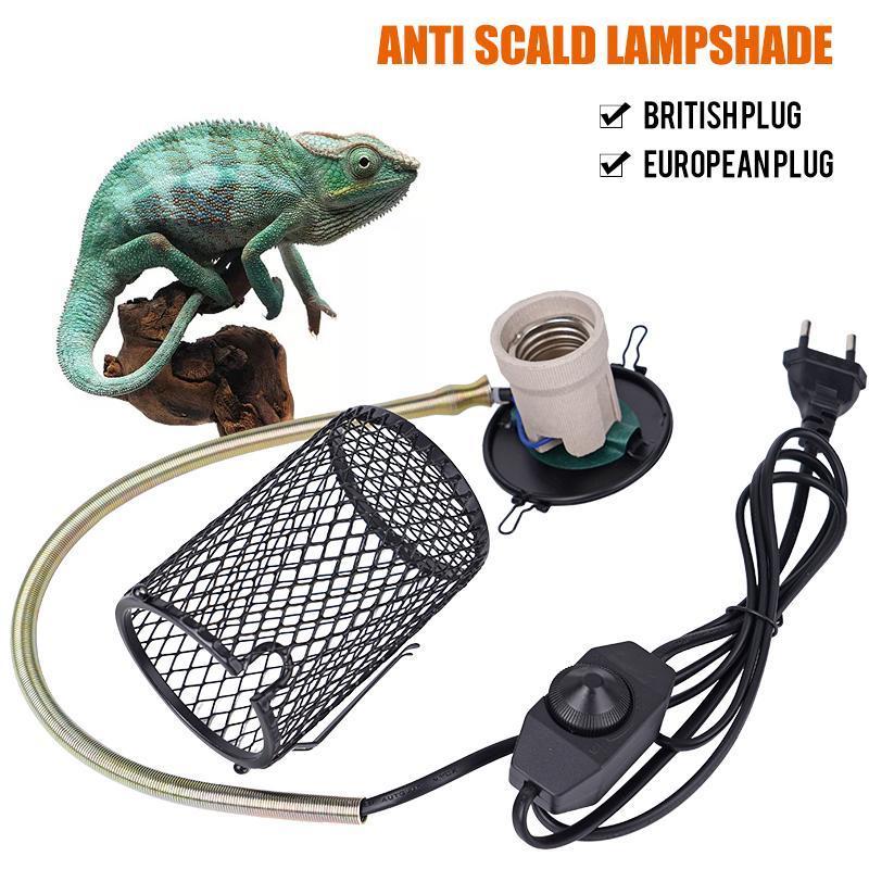 220V Reptile Heat Lampshade Pet Heater Lamp Guard Timeable Anti-Scalding Preservation Infrared Ceramic Heat Lamp Lizard Turtles