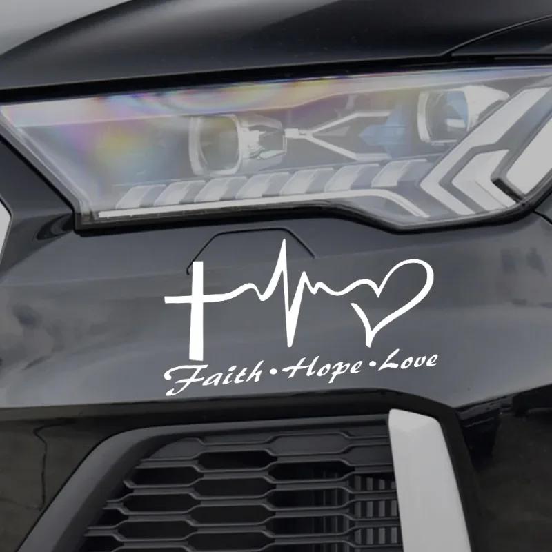 FAITH HOPE LOV E Stickers Personalized Creative Car Stickers Cars Glass Self-Adhesive Decals Auto Decoration Accessories