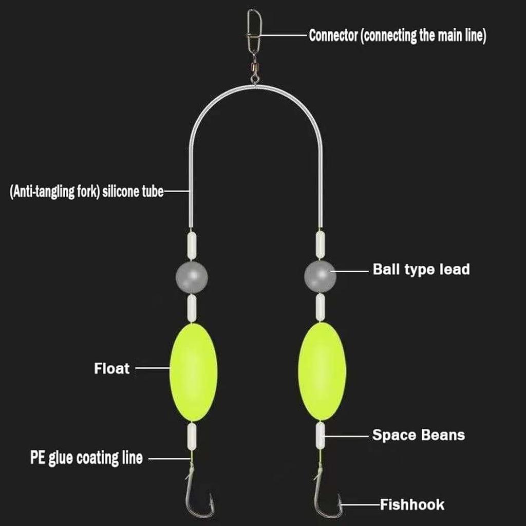 1/5/10Pcs Double Reverse Fishing Hook Off-Bottom Double Hook Rig Set for European Carp Fishing, Bypass Weeds Stones & Silt