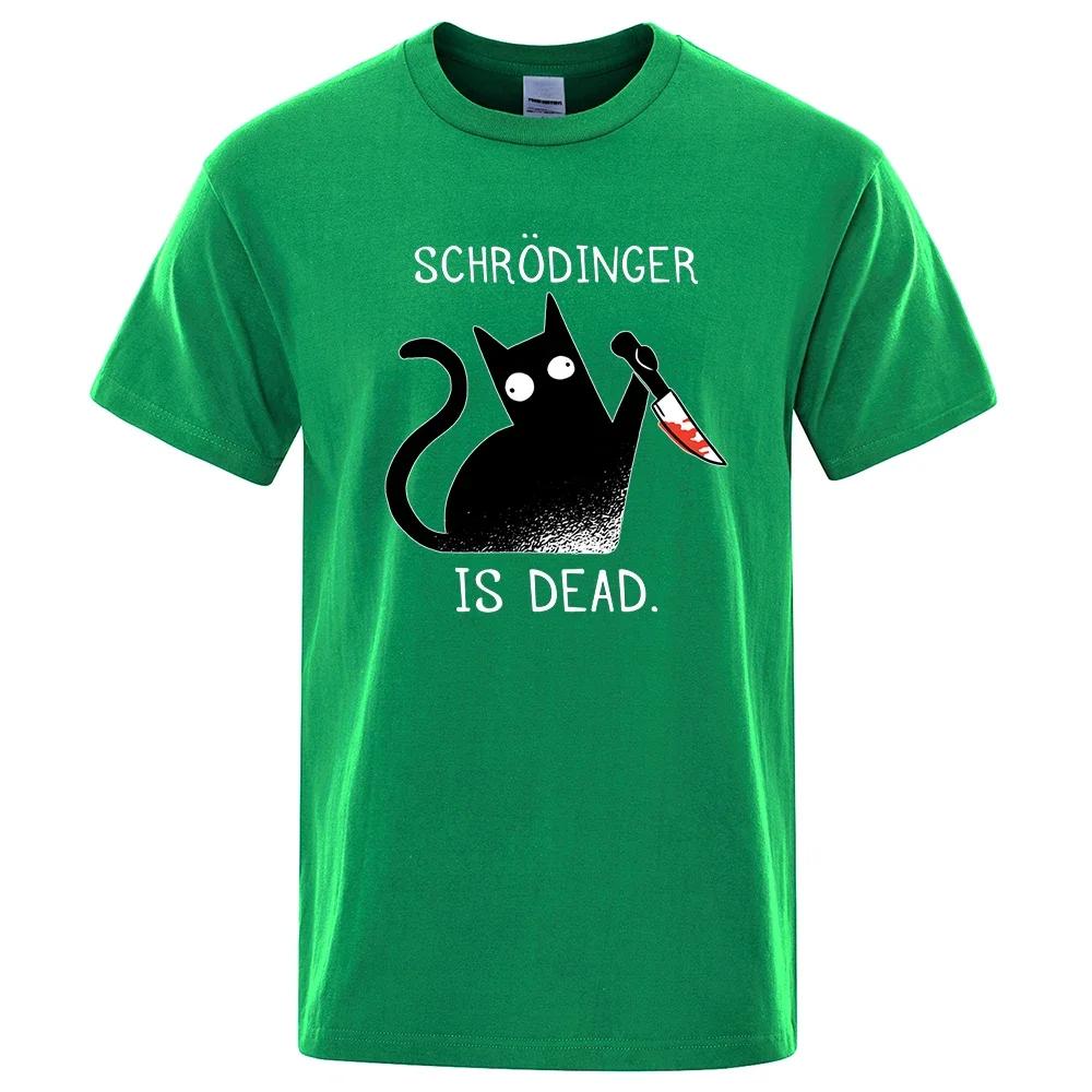 

Schrodinger Is Dead Blaacck Cat Fashion Soft TShirt Man High Quality TShirts Oversized T Shirts Cotton Short Sleeve Street Top 3XL