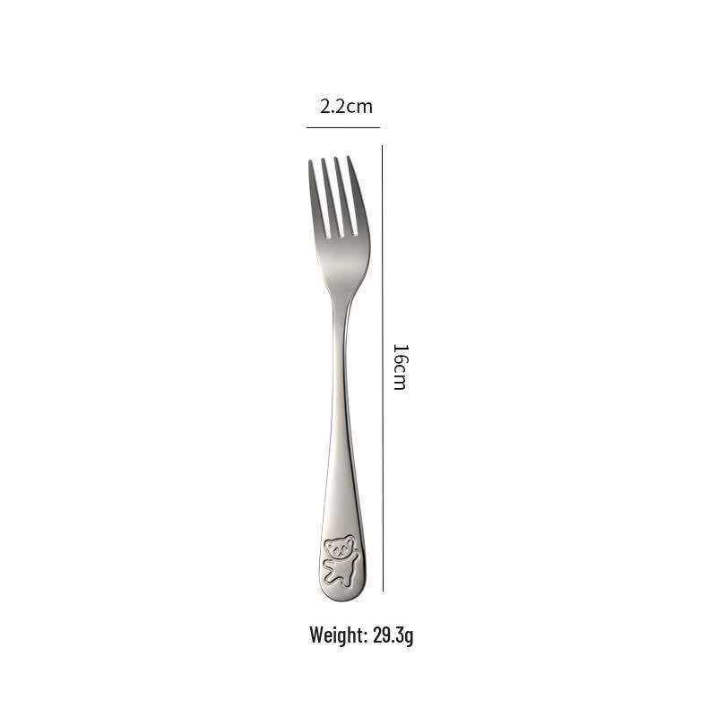 QianXing Stainless Steel Cartoon Bear Kids Cutlery