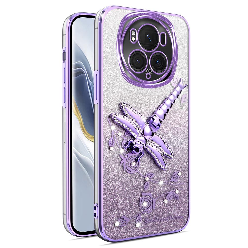 

KADEM Чехол для Honor Magic6 Pro 5G с подставкой-«Стрекоза», ТПУ, Цветок, Блестки, Чехол для телефона B