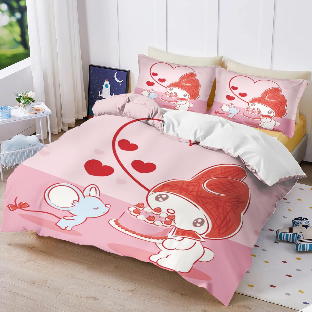My Melody 3-Piece 1 Quilt Cover One Piece Bedding Set Comforte Luxus Exquisite Birthday Gift Polyester Home Decor