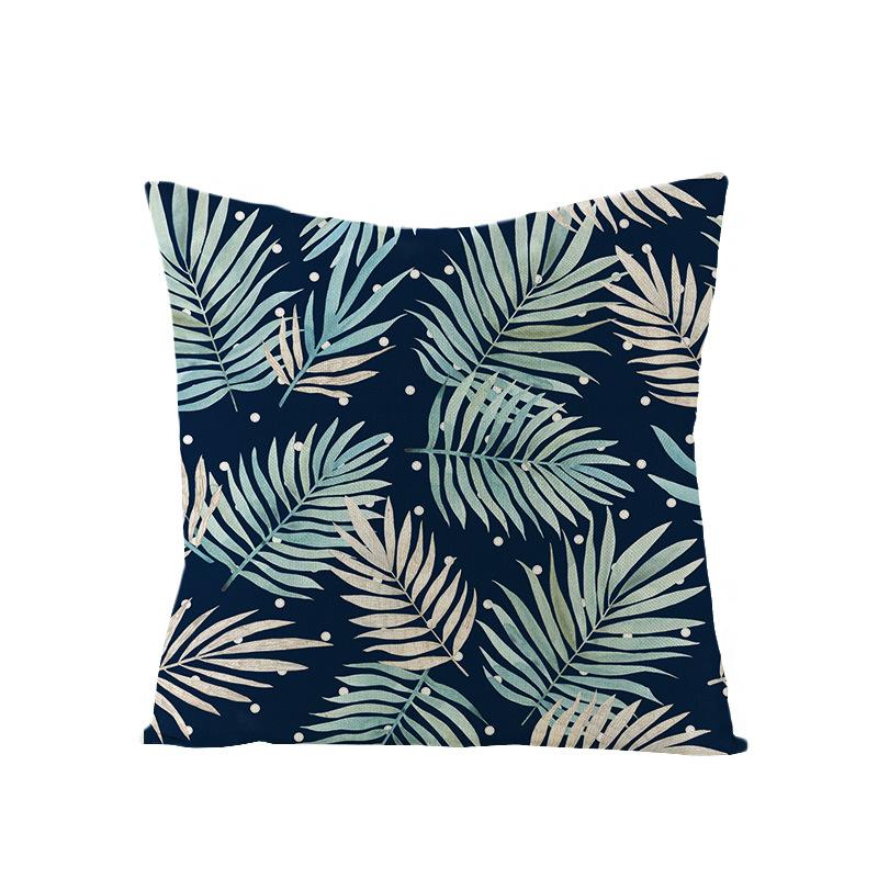 Plant Leaf Linen Pillowcase Car Office Pillowcase