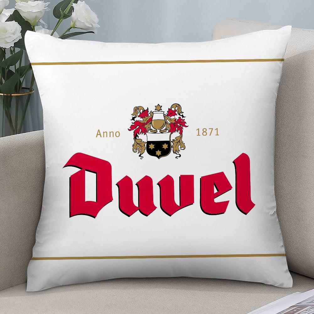 D-Duvel Beer Design Pillow Case Short Plush Pillow Covers Sofa Decorative Gift Home Double-sided Printing Cushion Cover