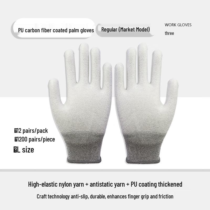 Dr. Gray Anti-Static Carbon Fiber PU Work Gloves (12 Pairs)