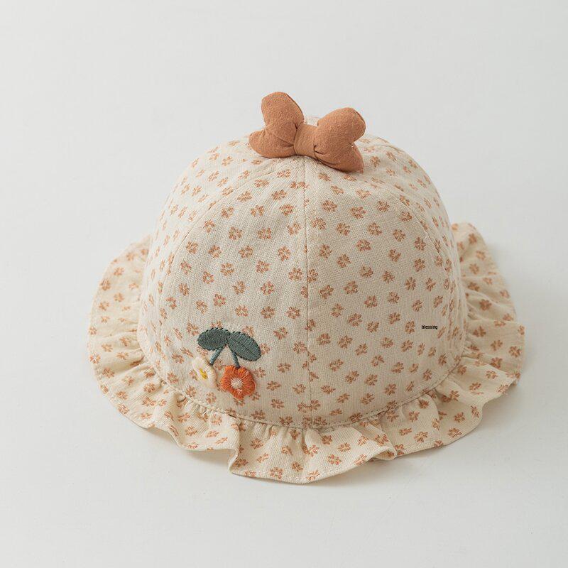 Korean Style Children's Sun Protection Lace Bucket Hat for Girls