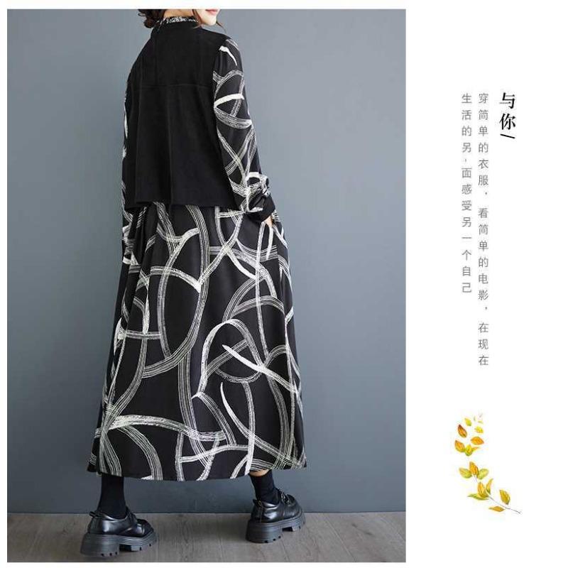 Fashion Personalized Printed Casual Niche Design Sense Temperament Dresses