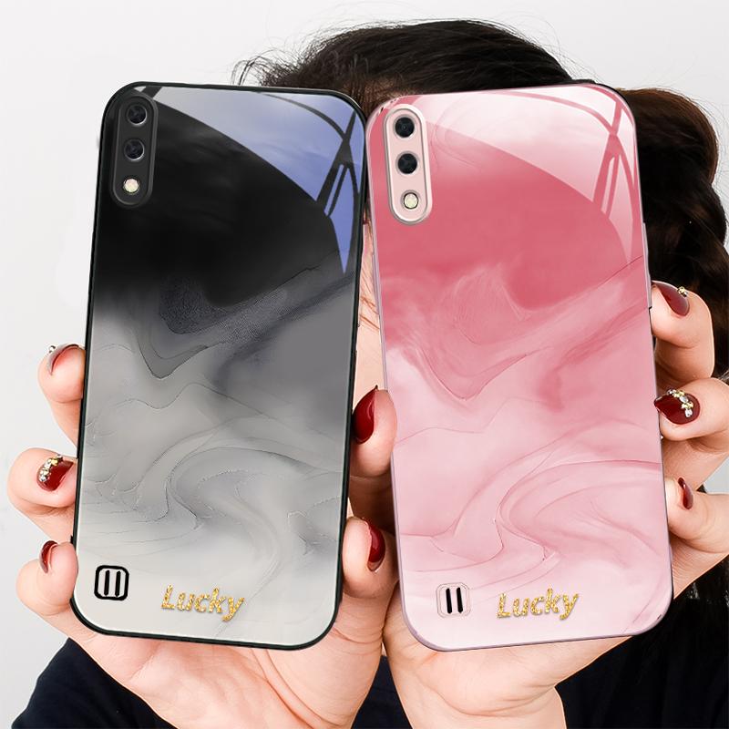 Ink wash connotation blue For Samsung A01 A02 03 Core 04 05 06 10 12 13 14 5G 15 16 M02 12 Note 8 9 10 20 glass Ultra phone case