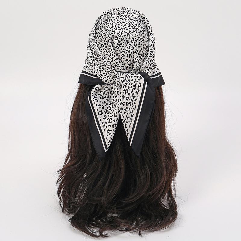 Bohemian Style Floral Print Women’s Square Silk Scarf Satin Head Wrap Tropical Leaf Flower Design Scarves Bandana Hijab