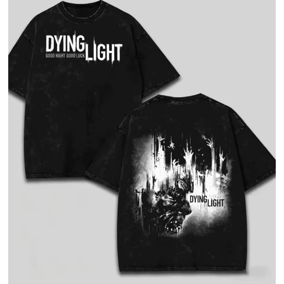 T-shirt in Cotone Lavato Personalità Dying Light Unisex 2026 Nuovo Anno T-shirt Retro Moda Manica Corta Streetwear Top Casual