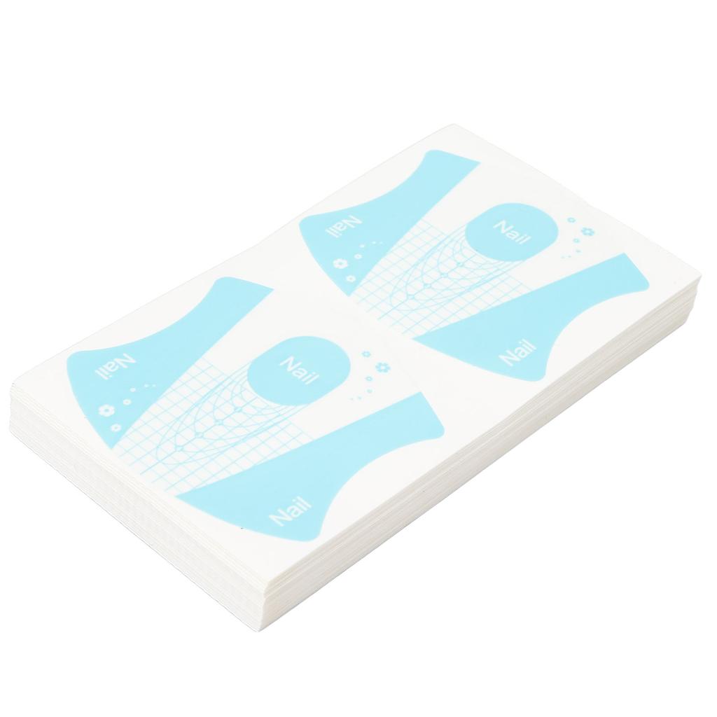 100pcs Reusable Nail Art Guide Form Self Adhesive Nail Art Extension Sticker for Nail Salon