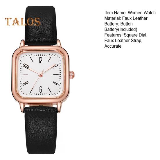 Damski zegarek kwarcowy z kwadratową tarczą, pasek ze sztucznej skóry, damski, casualowy, biznesowy, formalny, zegarek na rękę, modna biżuteria, dodatek, prezent urodzinowy