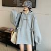 Women's catty sweater women's autumn and winter loose velvet thickened lazy wind hooded jacket