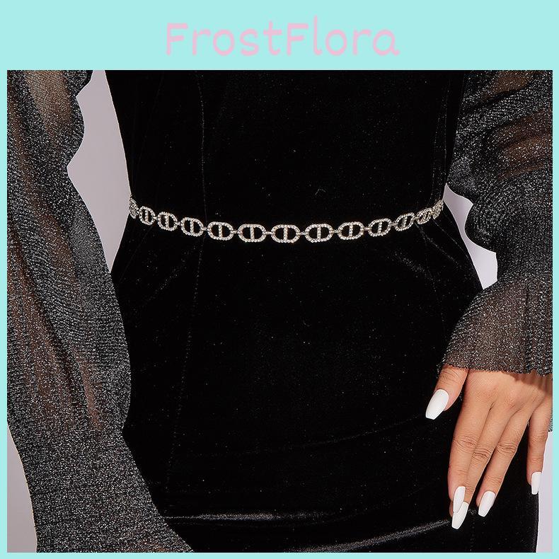 Shape Rhinestone Cd Waist Chain Metal Accessories Dress Waist Chain Decoration