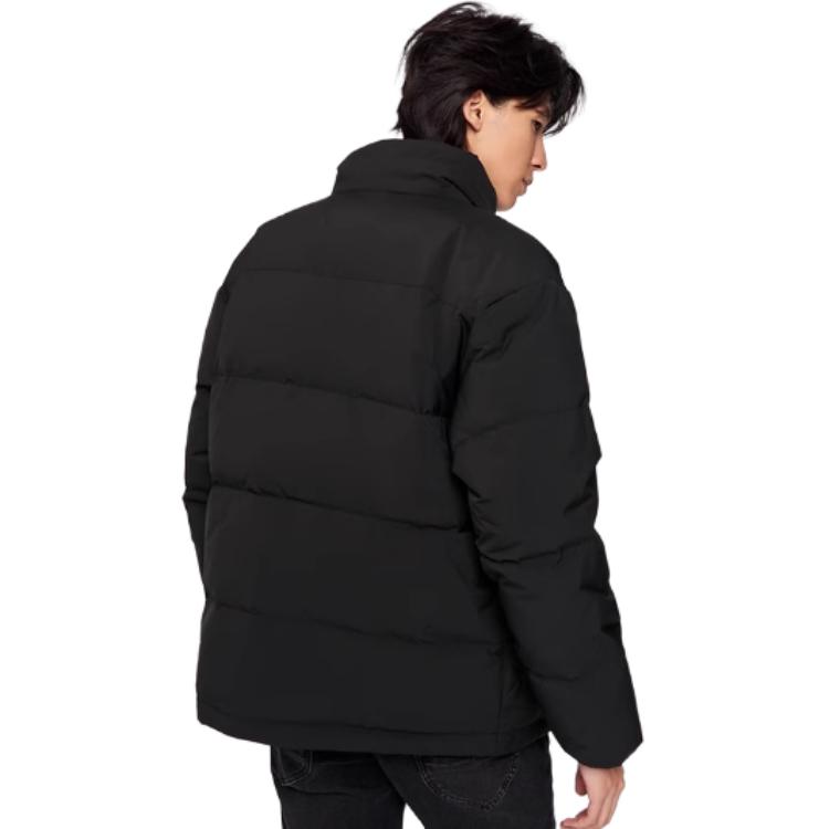Lee Solid Color Stand Collar Warm Bread Casual Zipper Loose Down Jacket Men outerwear Black LMT006271100092-K11000