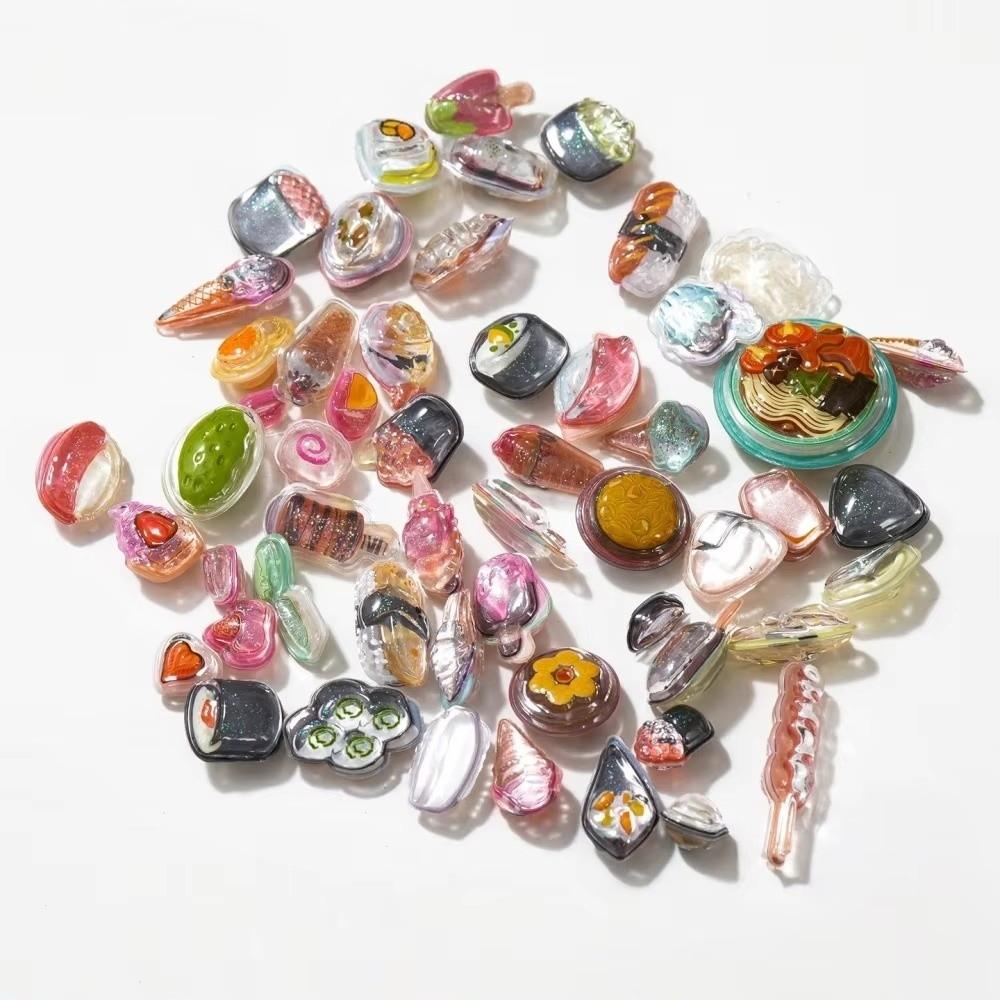 Solid Crystal 3D Relief Food Stickers DIY Journaling Decals Toy Simulated Food Stickers Decorative Stickers Phone Laptop Decor