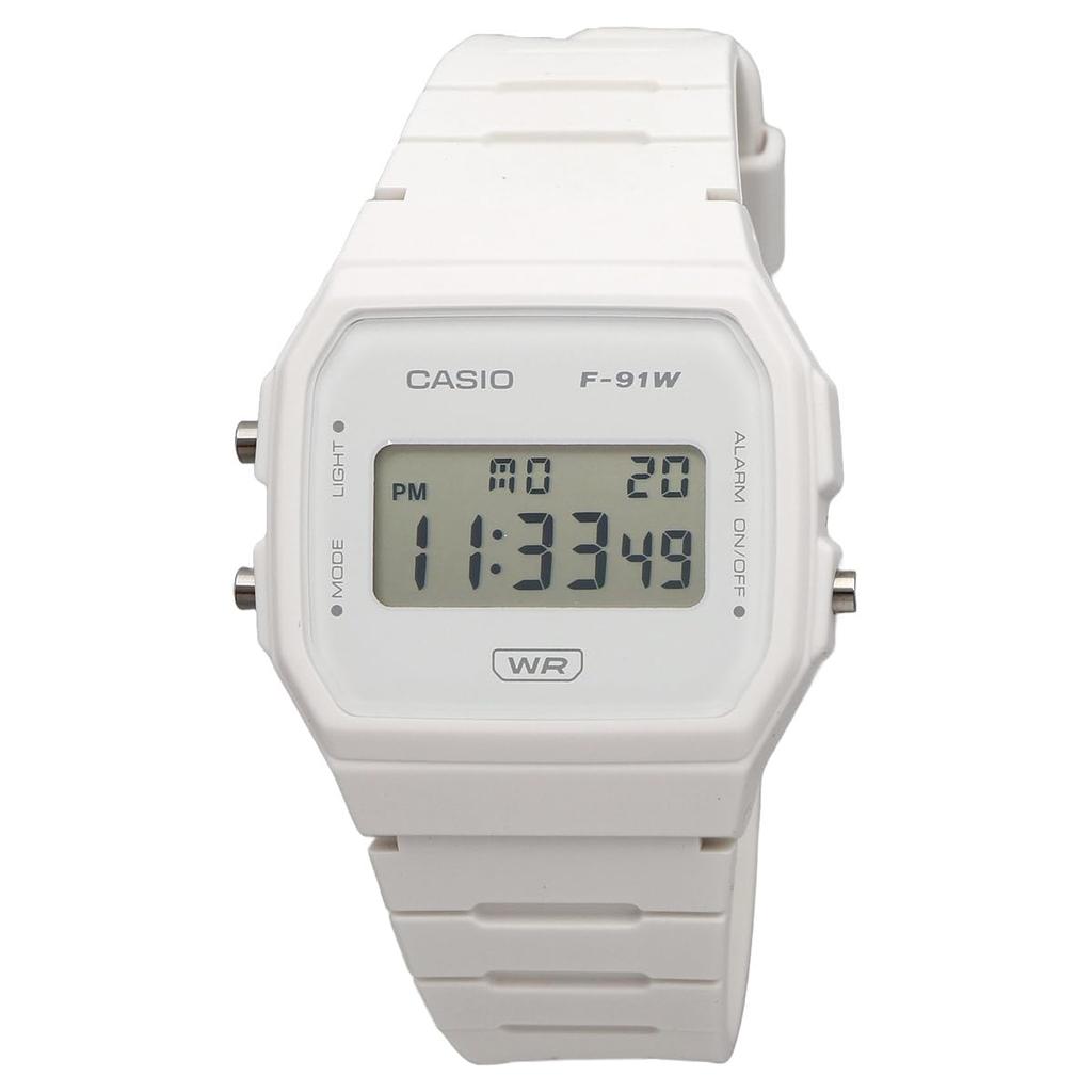 Casio Digital Unisex Watch Biomass Plastic No Presentation F-91WB-7A (White, Band, Box)