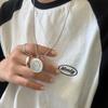Dual-Sided Smiley Sun Necklace: Retro Fashion Accessory for Men & Women