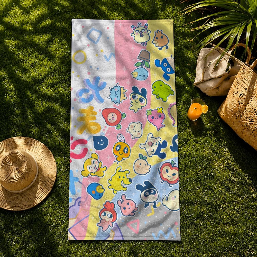 Game T-Tamagotchi Towel Towel beach towel, quick drying absorbent bath towel for Swim,Gym,Camping,Outdoor hot