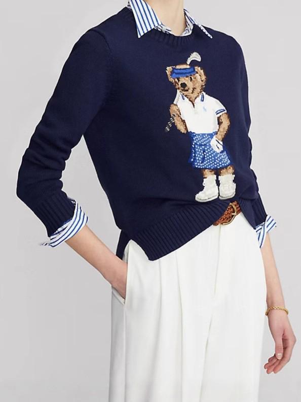 2026 Autumn/Winter Women's Casual Academy Style Bear Sweater