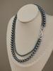 Shijia Pearl Double-Layered Necklace with Detachable 8-Shaped Buckle – Versatile Styles, Hemp Gray Chain.
