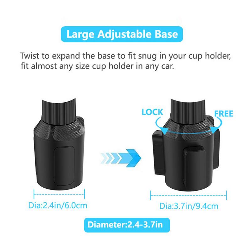 Car Cup Holder Tray Adjustable Car Tray Table Phone Slot Car Food Table Organized 360 Degree Rotation Drink Holder Auto