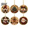 2D Acrylic Santa Flat Holiday Pcs Pearl Christmas Ornaments 6 Art Ornaments Tree Pendant Creative Effect Hanging Decoration for