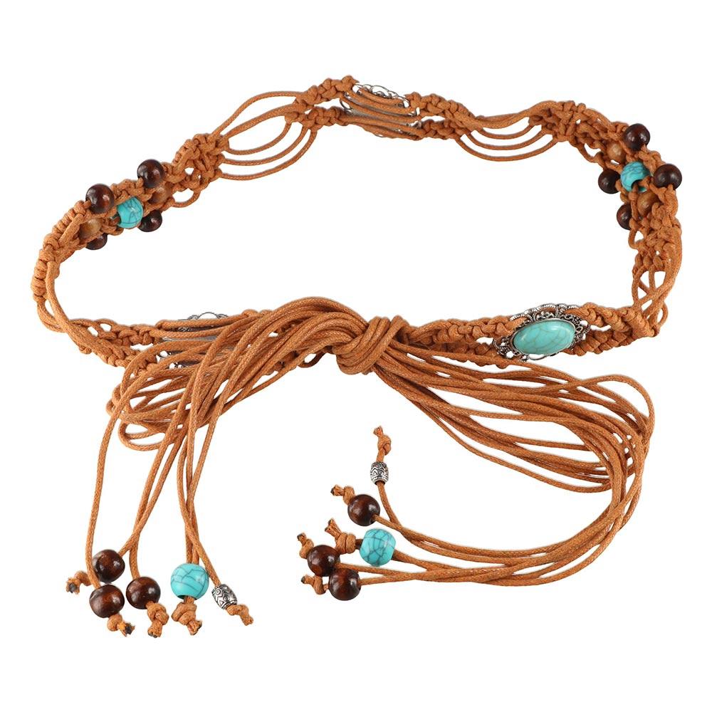 Versatile Woven Belt Ethnic Style Dress Chain Waist Dress Accessories Braided Waist Belt  Women