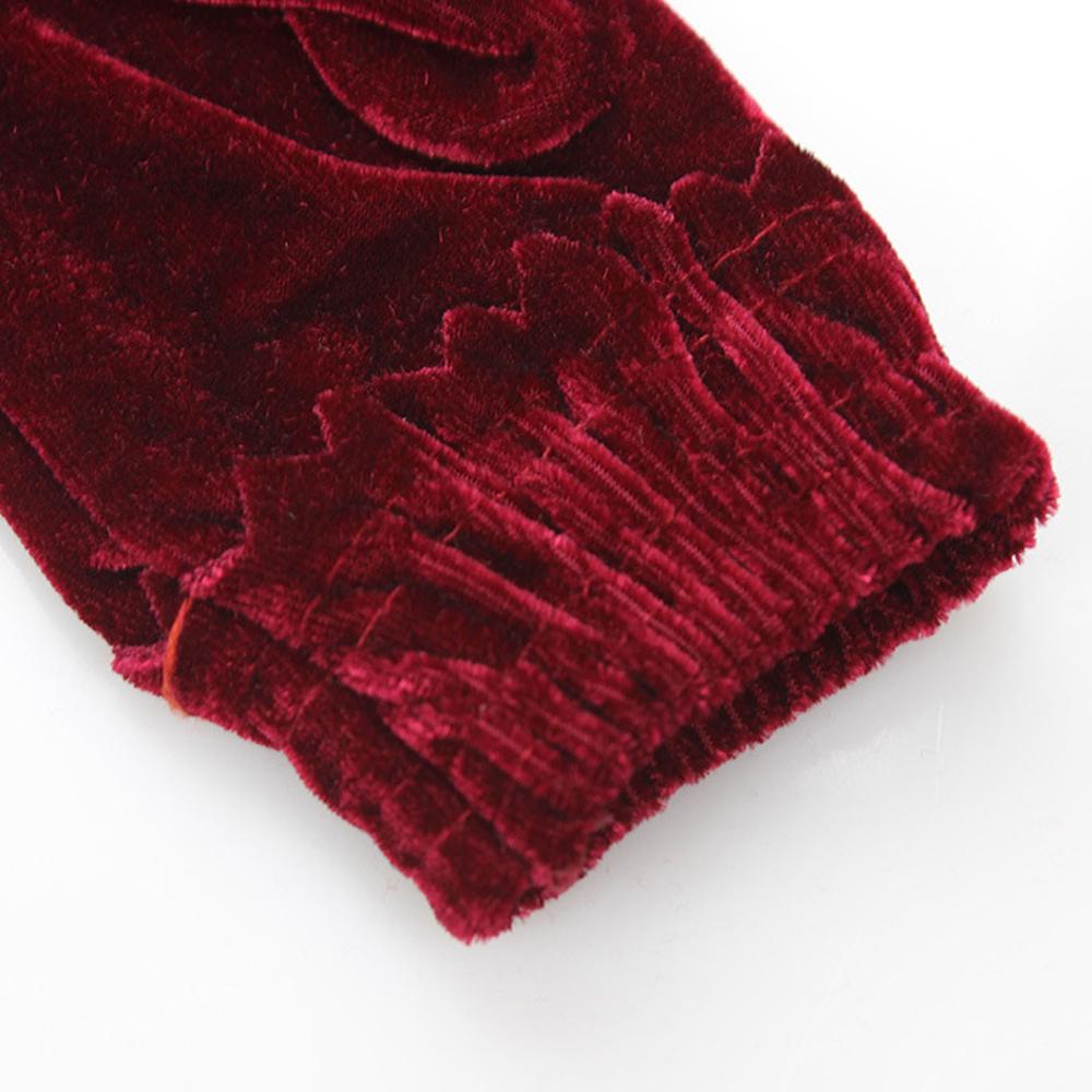 Winter Soft Solid Women Autumn Driving Gloves Full Finger Mittens Gold Velvet Gloves Elastic