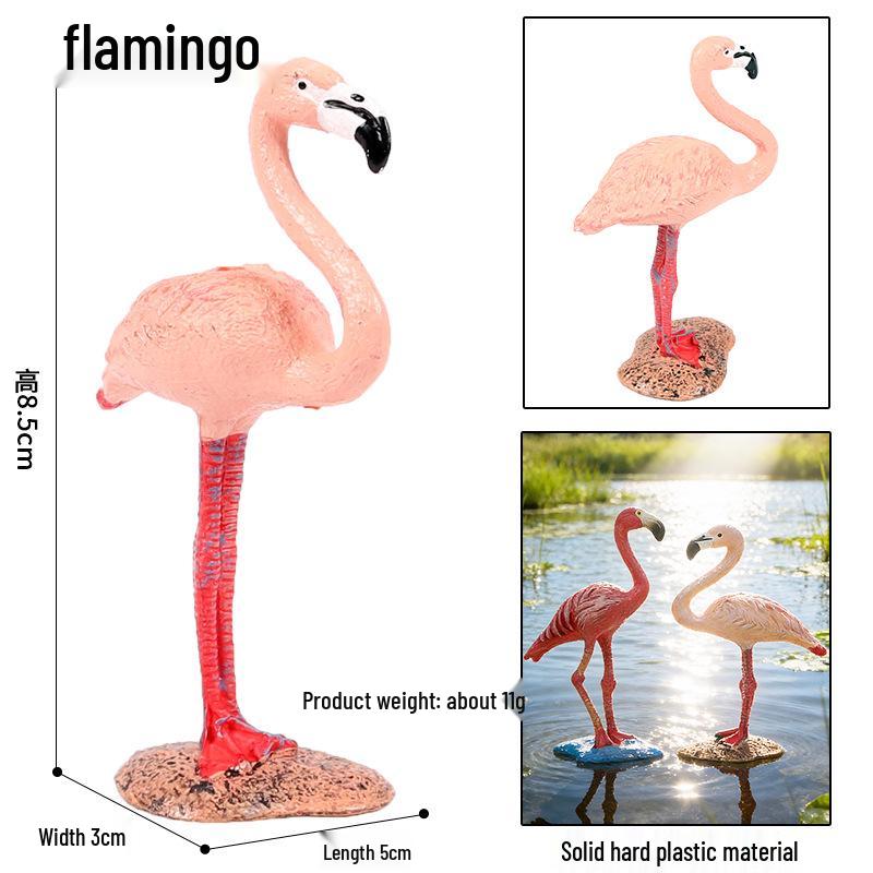 Realistic Bird Figurines Set: Eagle, Parrot, Peacock, Flamingo, and Owl