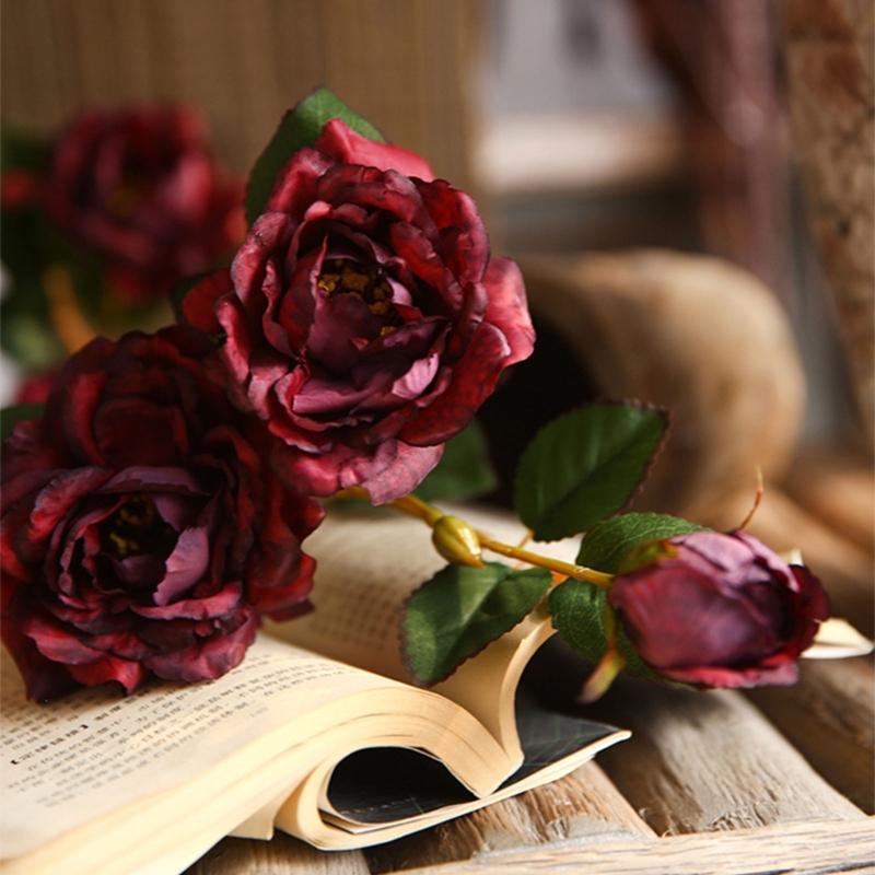 Autumn Color Peony Flower Elegant Peony Simulation Flower Artificial for Table Setting & VisualFocus in Dining Area
