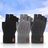 Winter Fingerless Gloves Knitted Thicken Thermal Half Finger Gloves Cycling Driving Working Running Stretchy Touchscreen Mittens