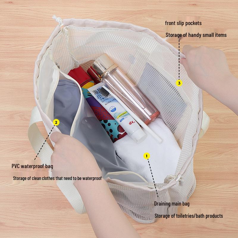 Summer Large Capacity Mesh Beach & Bath Tote for Kids