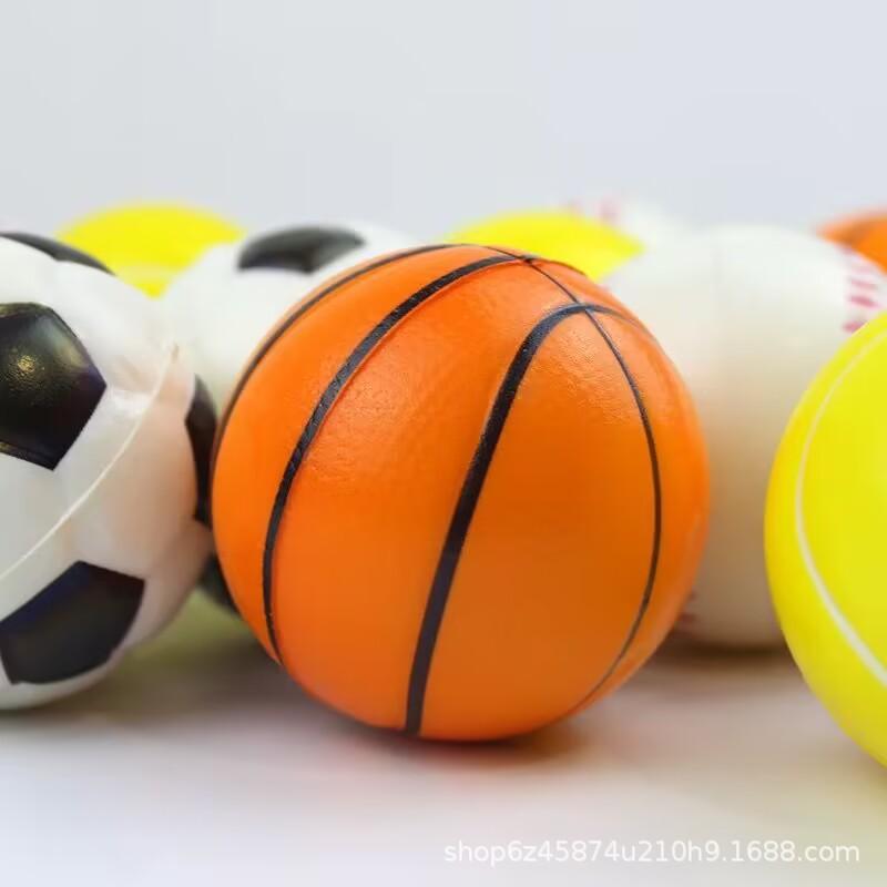 63mm Foam PU Fidget Stress Relief Ball - Fun Soothing Elastic, Tennis/Soccer/Basketball/Baseball Designs for Daily & Outdoor Use