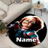 Custom Name Personalized Bride of Chucky Print Round Rug, Versatile Home Decor Carpet, for Playroom, Apartment, Balcony, Entryway, Hallway Gift