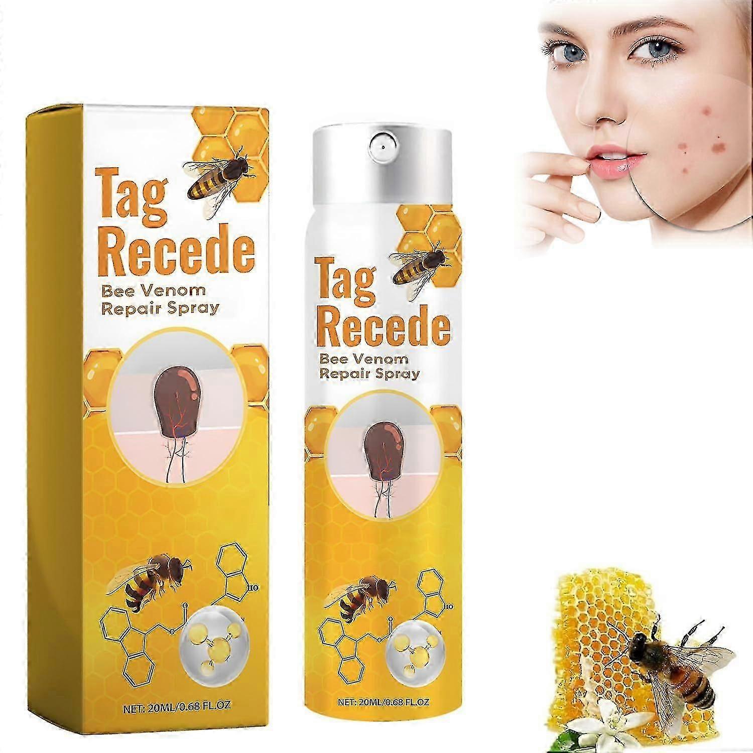 Tag Recede Veneno de Abelha, Tag Recede Veneno de Abelha Spray 2025, Spray de Veneno de Abelha e Tags Para Mulheres e Homens 20ml