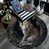 Runder Leoparden-Teppich, Teppich für Wohnzimmer, Schlafzimmer, Sofa, Spielzimmer-Dekor, Rutschfeste Fußmatte