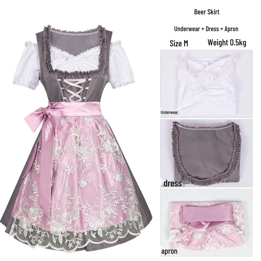 Bavarian Oktoberfest Women's Costume Set - Halloween Carnival Outfit